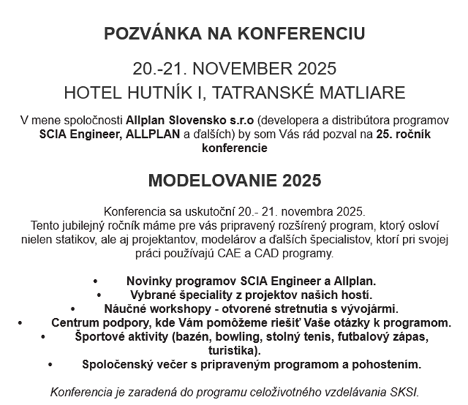 Konferencie MODELOVANIE 2025 (20. - 21. november 2025)