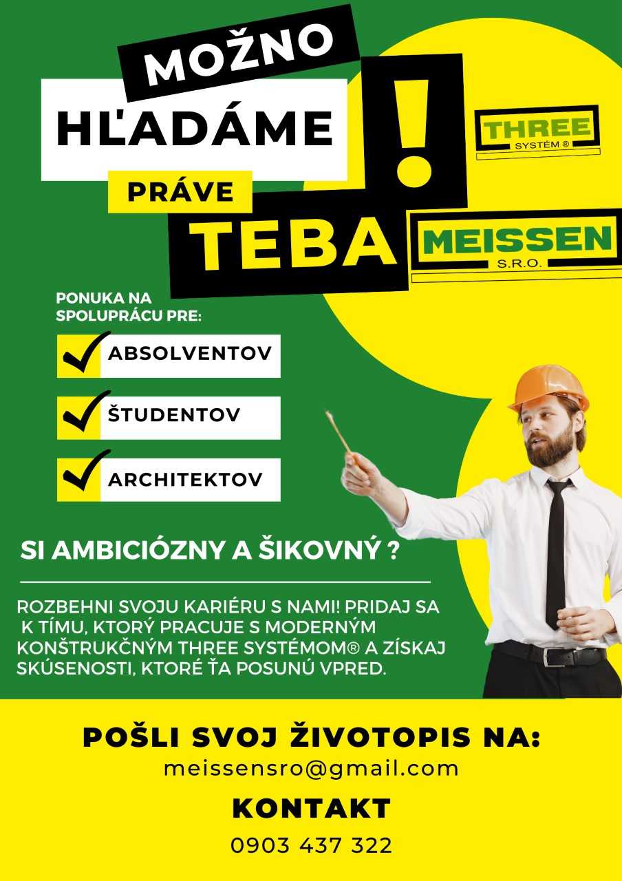 Meissen s.r.o. ponúka spoluprácu pre študentov a absolventov Stavebnej fakulty TUKE