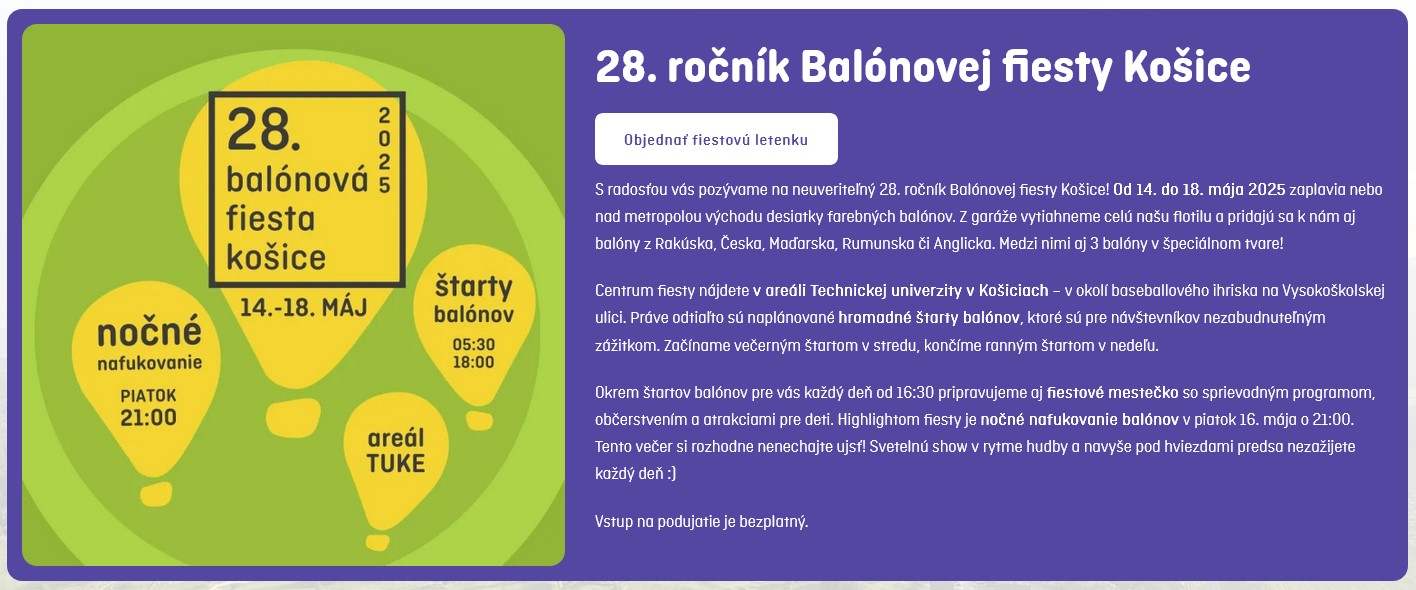 Balónová fiesta Košice 2025