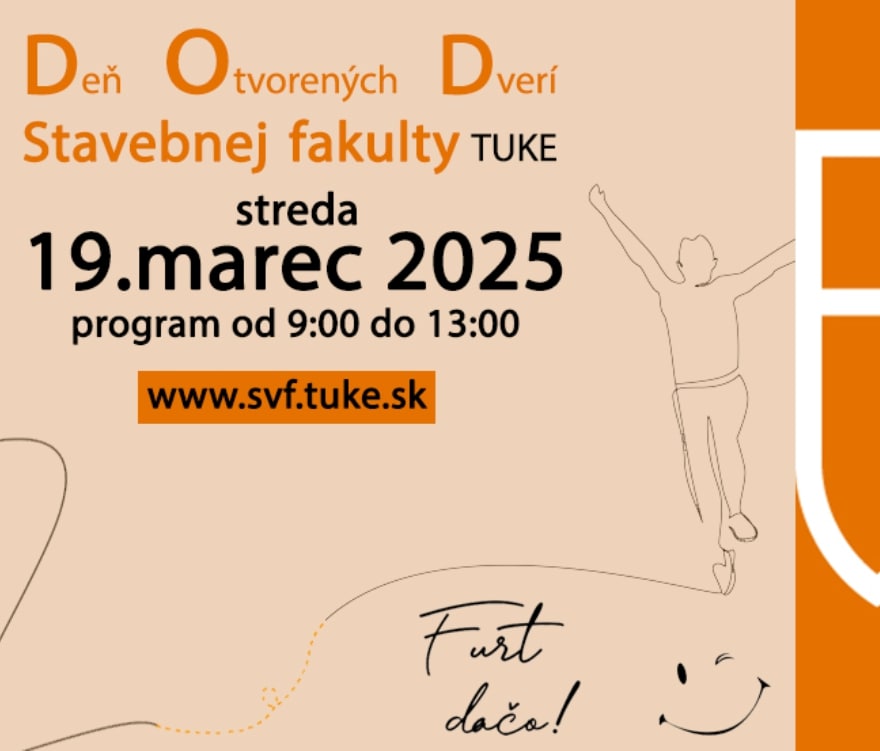 DEŇ OTVORENÝCH DVERÍ a DEŇ KARIÉRY na Stavebnej fakulte TUKE – 19. marec 2025 (streda)