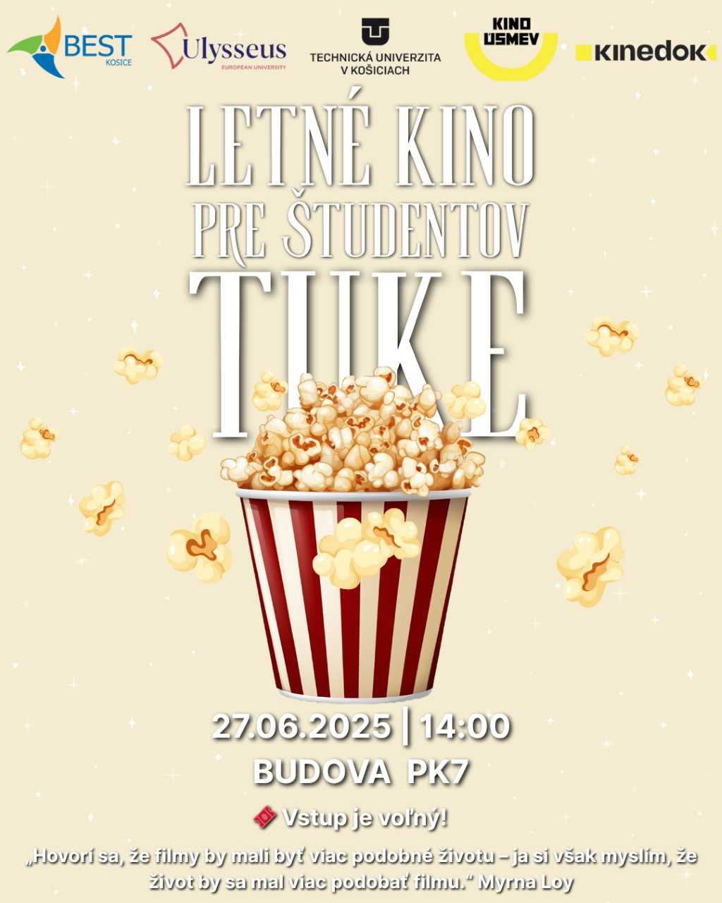 Letné kino pre študentov TUKE 2025