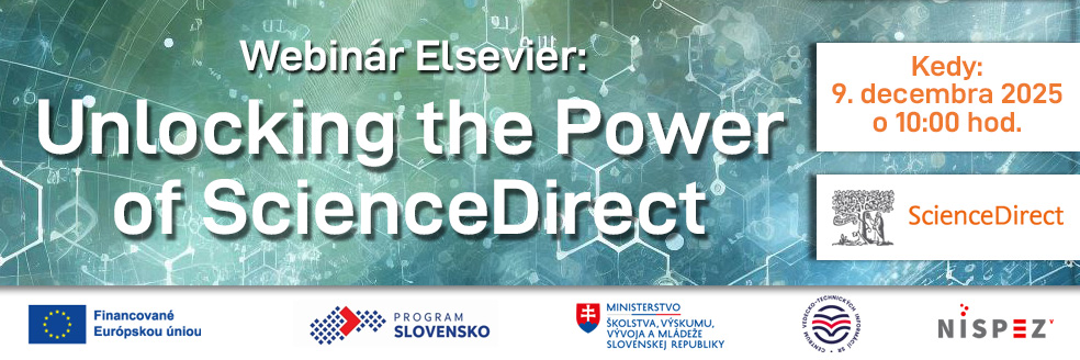 Pozvánka na webinár „ELSEVIER Unlocking the Power of ScienceDirect“