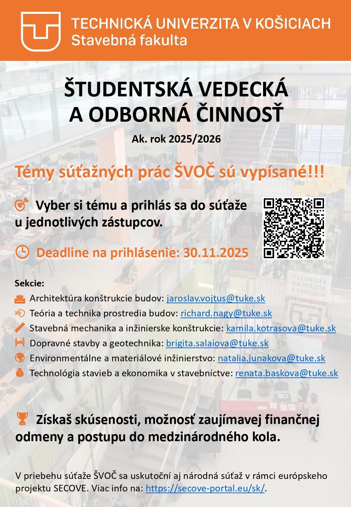 Študentská vedecká odborná činnosť – 2025