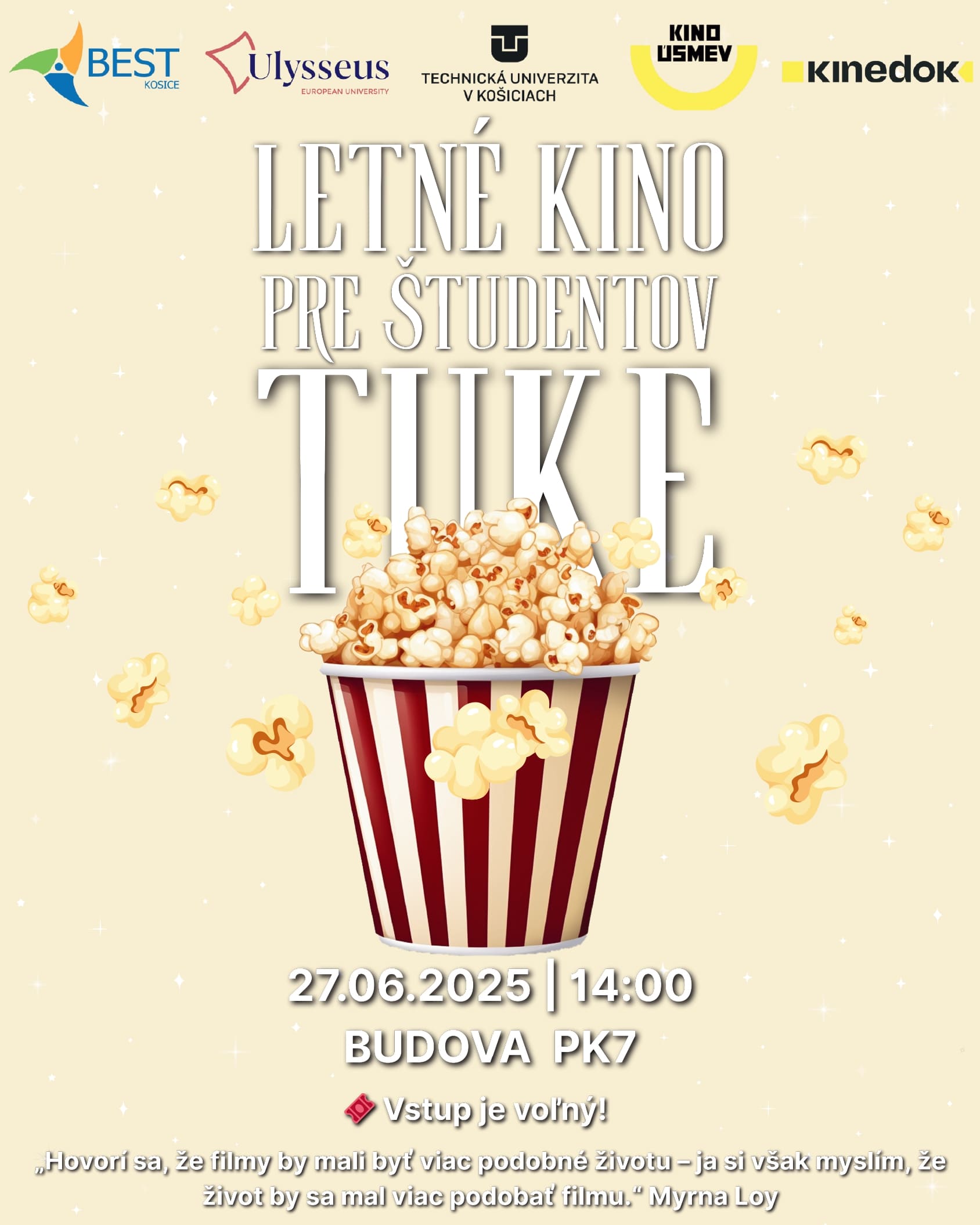 Letné kino pre študentov TUKE 2025