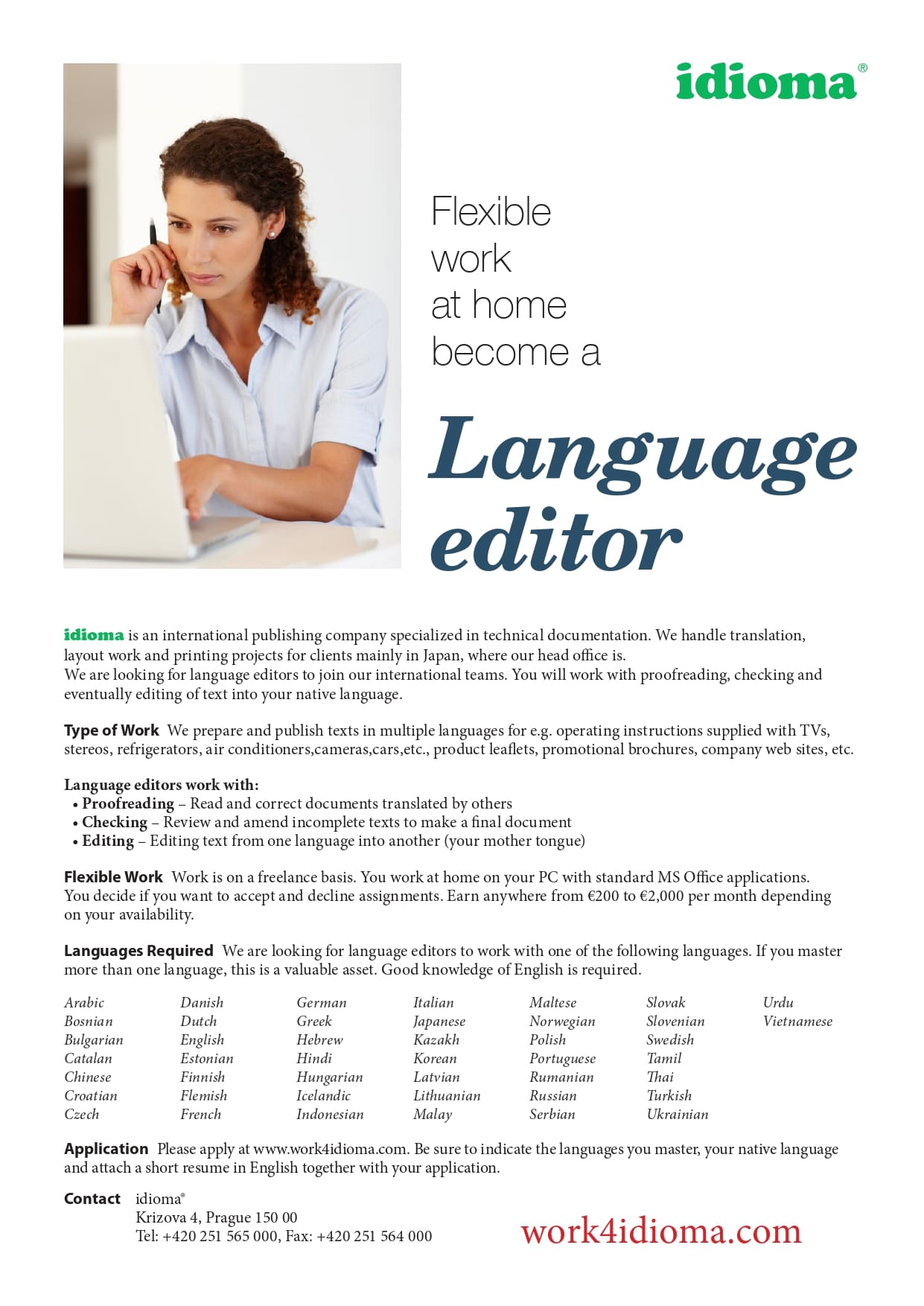 Language Editor – Part time work for students